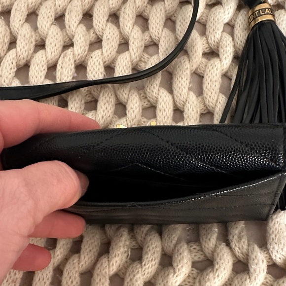 Saint Laurent Black Chevron Quilted Leather Camera Bag and Small Envelope Wallet - Picture 10 of 15